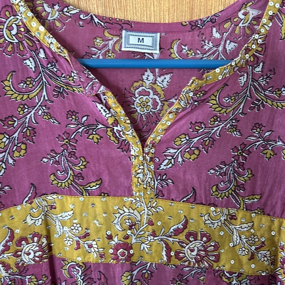 Hand block-print Indian dress - Picture 2 of 6